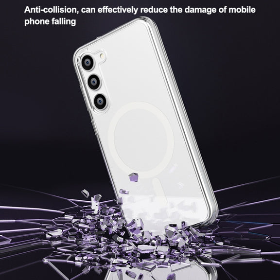 For Samsung Galaxy S23+ 5G Terminator Style Glitter Powder MagSafe Magnetic Phone Case(White)