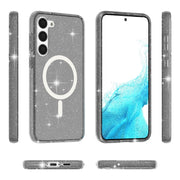 For Samsung Galaxy S24+ 5G Terminator Style Glitter Powder MagSafe Magnetic Phone Case(Black)