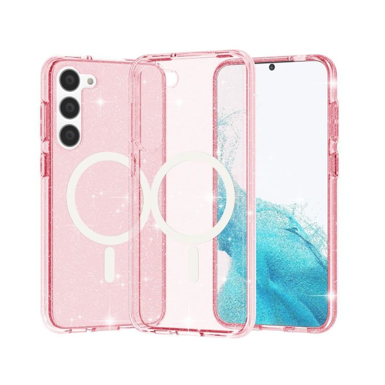 For Samsung Galaxy S24+ 5G Terminator Style Glitter Powder MagSafe Magnetic Phone Case(Pink)
