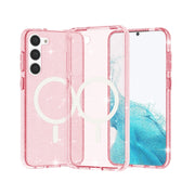 For Samsung Galaxy S24+ 5G Terminator Style Glitter Powder MagSafe Magnetic Phone Case(Pink)