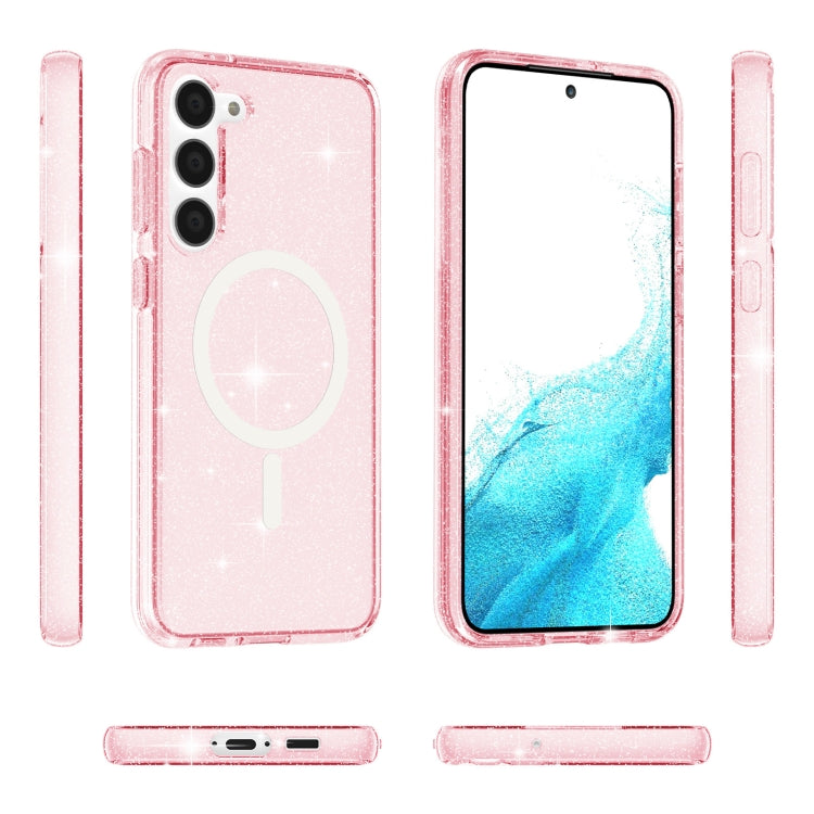 For Samsung Galaxy S24+ 5G Terminator Style Glitter Powder MagSafe Magnetic Phone Case(Pink)