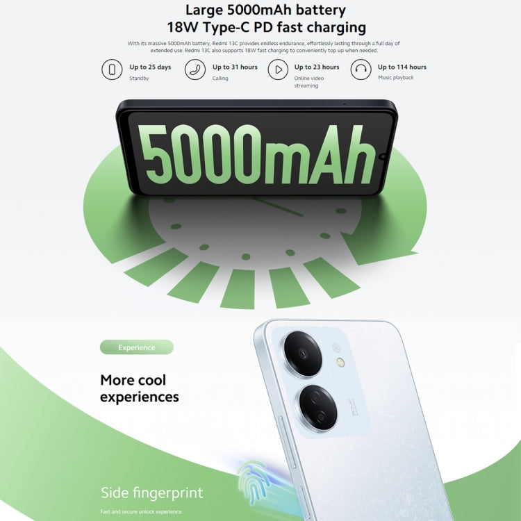 Xiaomi Redmi 13C 5G, 6GB+128GB,  6.74 inch MIUI 14 MediaTek Dimensity 6100+ Octa Core 2.2GHz, NFC, Network: 5G, Not Support Google Play(Startrail Silver)