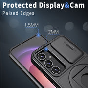 For Samsung Galaxy S23+ 5G Camshield MagSafe Ring Holder Armor Phone Case(Black)