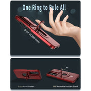 For Samsung Galaxy S22 5G Camshield MagSafe Ring Holder Armor Phone Case(Red)