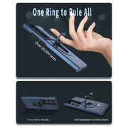 For Samsung Galaxy S22 Ultra 5G Camshield MagSafe Ring Holder Armor Phone Case(Blue)