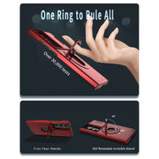 For Samsung Galaxy S22 Ultra 5G Camshield MagSafe Ring Holder Armor Phone Case(Red)