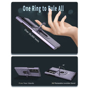 For Samsung Galaxy S22 Ultra 5G Camshield MagSafe Ring Holder Armor Phone Case(Puple)