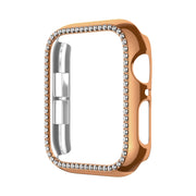For Apple Watch Series 3 / 2 / 1 38mm Plating Row Diamond Hollow PC Watch Case(Rose Gold)