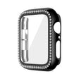 For Apple Watch Series 9 / 8 / 7 41mm Plating Row Diamond PC Watch Case with Film(Black) - Watch Cases by PMC TechLife | Online Shopping South Africa | PMC TechLife | Buy Now Pay Later Mobicred