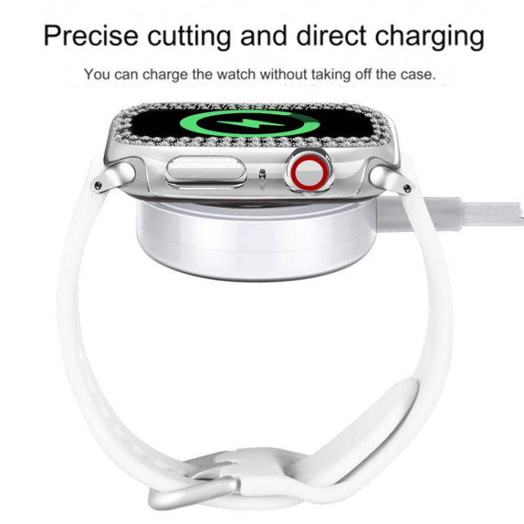 For Apple Watch Series 3 / 2 / 1 38mm Plating Dual-Row Diamond Hollow PC Watch Case(Black)
