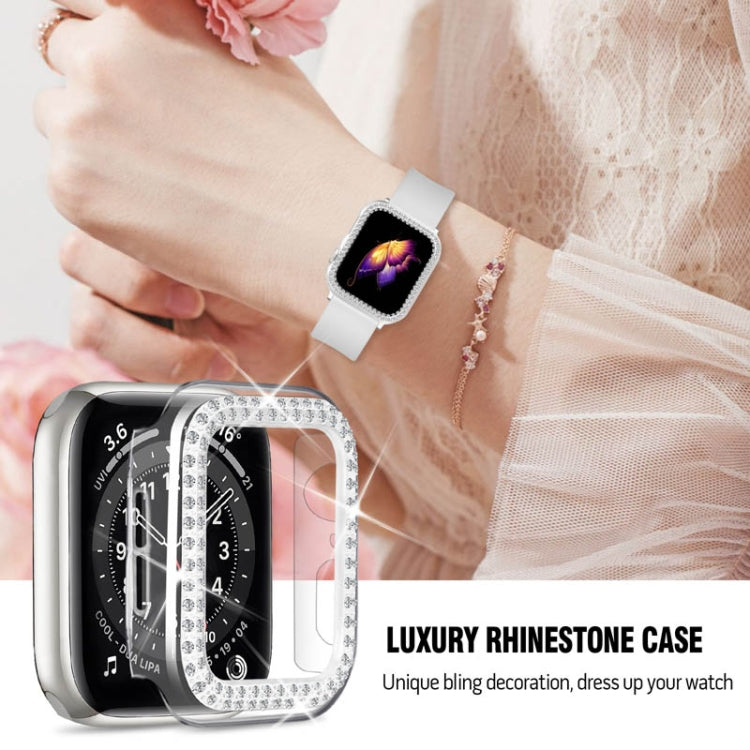 For Apple Watch Series 3 / 2 / 1 38mm Plating Dual-Row Diamond Hollow PC Watch Case(Black)
