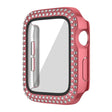For Apple Watch Series 9 / 8 / 7 41mm Plating Dual-Row Diamond PC Watch Case with Film(Rose Pink) - free shipping - PMC TechLife - Order now!