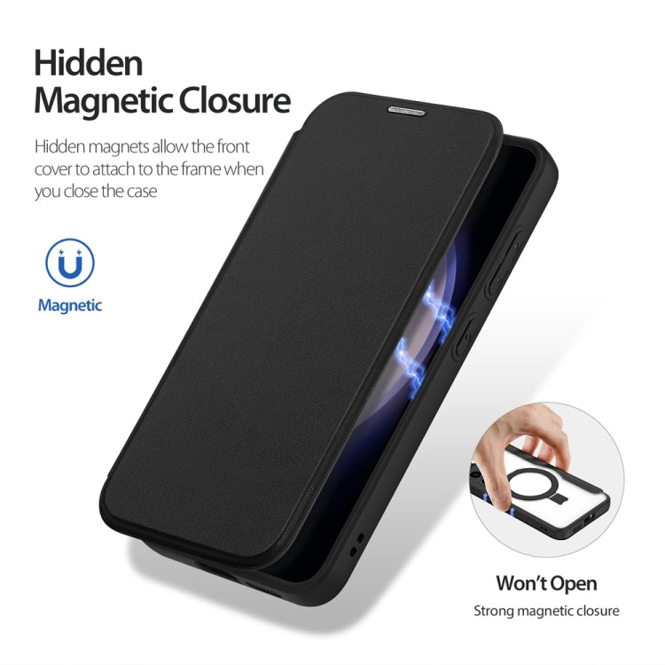 For Samsung Galaxy S24+ 5G DUX DUCIS Skin X Pro Series Magsafe Ring Holder Leather Phone Case(Black)