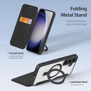 For Samsung Galaxy S24+ 5G DUX DUCIS Skin X Pro Series Magsafe Ring Holder Leather Phone Case(Black)
