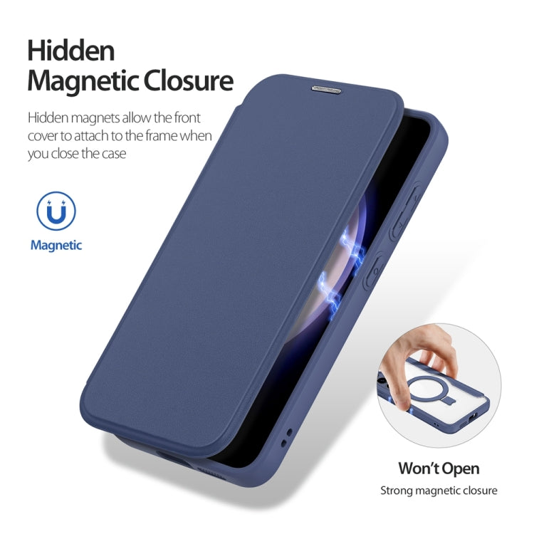 For Samsung Galaxy S24+ 5G DUX DUCIS Skin X Pro Series Magsafe Ring Holder Leather Phone Case(Blue)