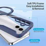 For Samsung Galaxy S24+ 5G DUX DUCIS Skin X Pro Series Magsafe Ring Holder Leather Phone Case(Blue)