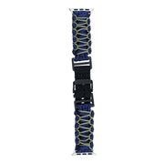 For Apple Watch SE 44mm Dual-layer Braided Paracord Buckle Watch Band(Navy Army Green)