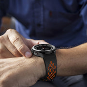 For Samsung Galaxy Watch 6 / 6 Classic Two Color Magnetic Folding Black Buckle Watch Band(Black Orange)