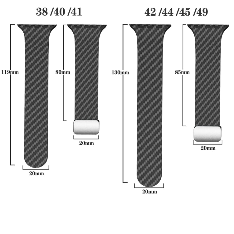 For Apple Watch Series 2 38mm Carbon Fiber Magnetic Silver Buckle Watch Band(Black Grey)