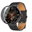For Aigo GTV2 PC + Tempered Film Integrated Watch Protective Case(Black) - Watch Case by PMC TechLife | Online Shopping South Africa | PMC TechLife
