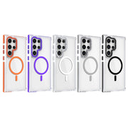 For Samsung Galaxy S24 5G Dual-Color Clear Acrylic Hybrid TPU MagSafe Phone Case(Orange)