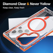 For Samsung Galaxy S24 5G Dual-Color Clear Acrylic Hybrid TPU MagSafe Phone Case(Black)