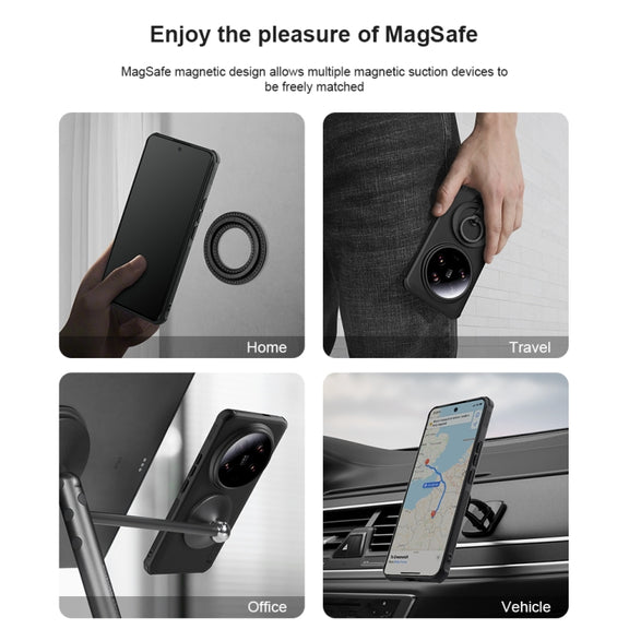 For Xiaomi 14 Ultra NILLKIN Super Frosted Shield Pro MagSafe Magnetic Phone Case(Black)