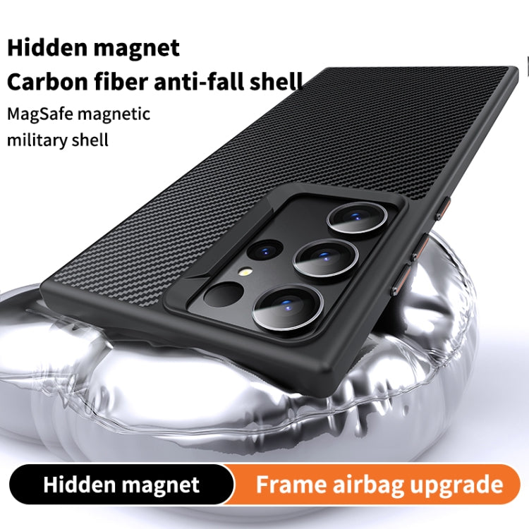 For Samsung Galaxy S23 Ultra 5G MagSafe Kevlar Fiber Shockproof Phone Case(Black)