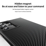 For Samsung Galaxy S23 Ultra 5G MagSafe Kevlar Fiber Shockproof Phone Case(Black)