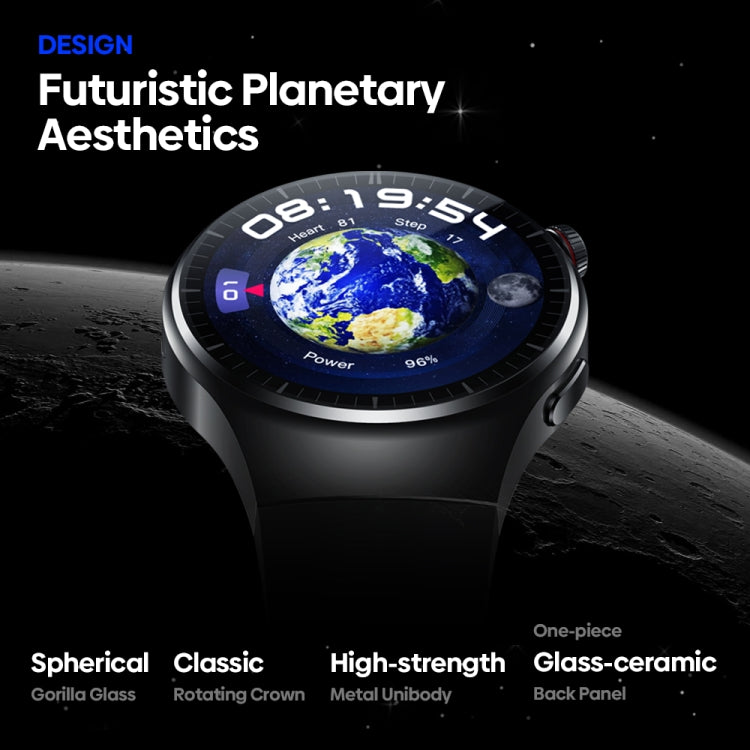 Zeblaze Thor Ultra 1.43 inch AMOLED Screen Android Smart Watch, Silicone Strap(Black)