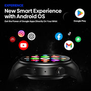 Zeblaze Thor Ultra 1.43 inch AMOLED Screen Android Smart Watch, Silicone Strap(Black)