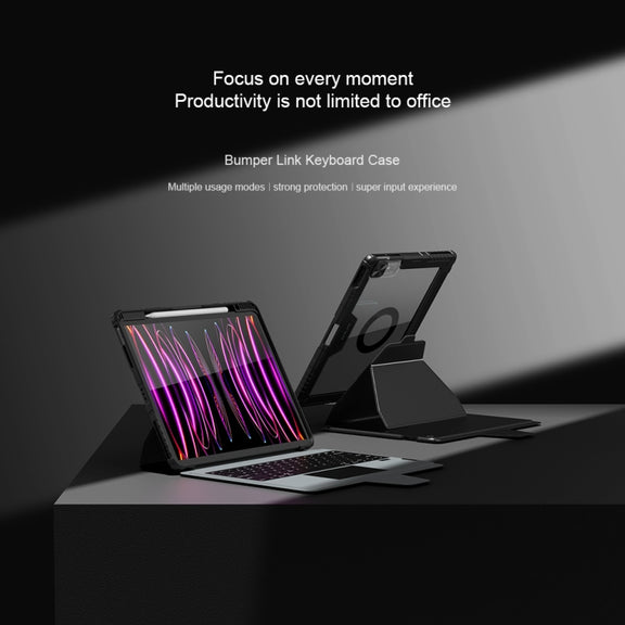 For iPad Pro 12.9 2020/2021/2022 Nillkin Backlit Version Bumper Link Keyboard Case
