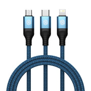 Nillkin Swift Pro 1m 3 in 1 USB to 8 Pin + Type-C + Micro USB Fast Charging Cable(Blue)