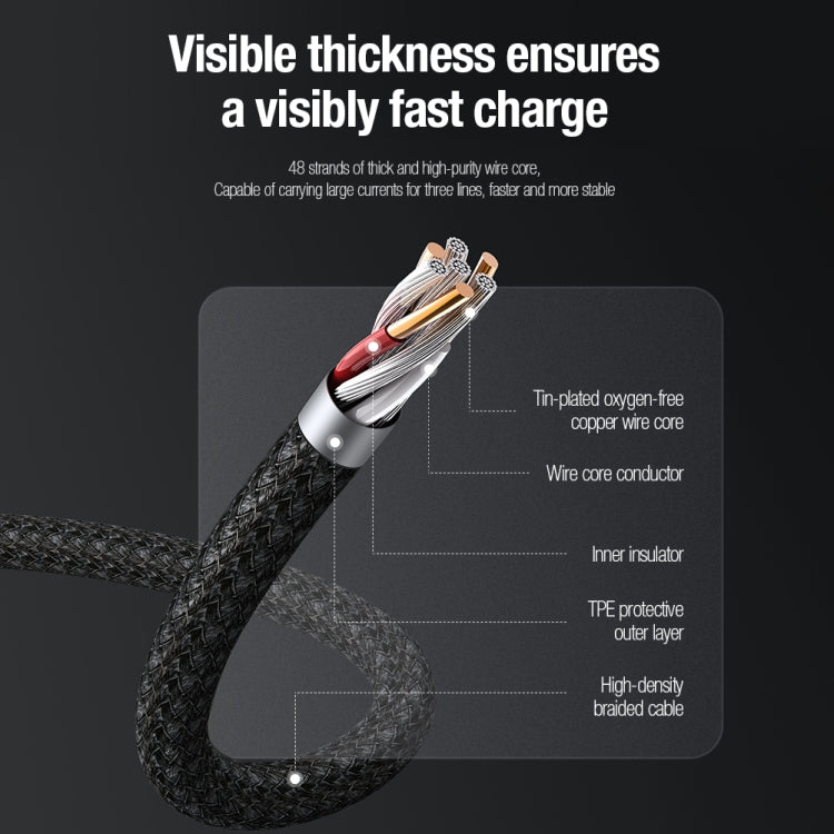 Nillkin Swift Pro 1m 3 in 1 USB to 8 Pin + Type-C + Micro USB Fast Charging Cable(Blue)