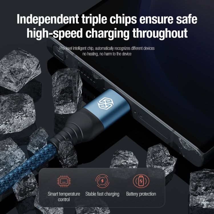 Nillkin Swift Pro 1m 3 in 1 USB to 8 Pin + Type-C + Micro USB Fast Charging Cable(Black)