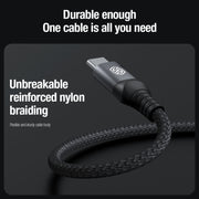 Nillkin Swift Pro 1m 3 in 1 USB to 8 Pin + Type-C + Micro USB Fast Charging Cable(Blue)