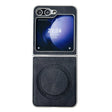 For Samsung Galaxy Z Flip5 Skin Feel Leather Texture MagSafe Pearlescent Paint Shockproof Phone Case(Black) - Galaxy Z Flip5 Cases by PMC TechLife | Online Shopping South Africa | PMC TechLife