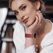 For Apple Watch 42mm Butterfly Flower Embossed Silicone Watch Band(Brick Red)