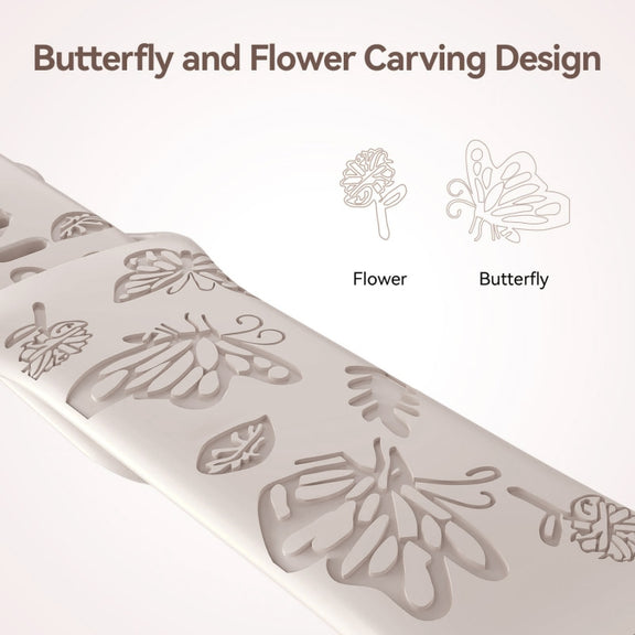 For Apple Watch 38mm Butterfly Flower Embossed Silicone Watch Band(Starlight)