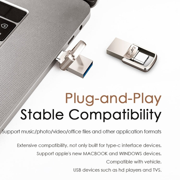 EAGET 128G USB 3.1 + Type-C / USB-C  Interface Metal Twister Flash U Disk, with Micro USB OTG Adapter