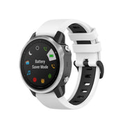 Compatible with Garmin Fenix 6S Two-color Silicone Watch Band(White Black)