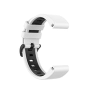 Compatible with Garmin Fenix 6S Two-color Silicone Watch Band(White Black)