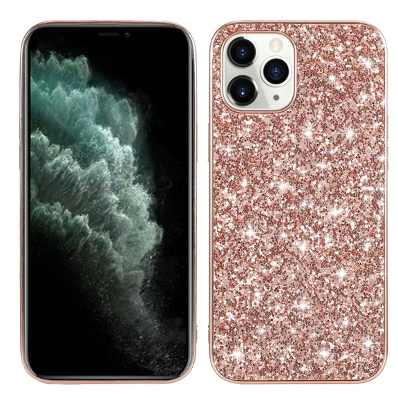 For iPhone 12 mini Glitter Powder Shockproof TPU Protective Case(Rose Gold)