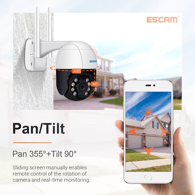 ESCAM QF518 5MP Smart WiFi IP Camera, Support AI Humanoid Detection / Auto Tracking / Dual Light Night Vision / Cloud Storage / Two Way Audio / TF Card, Plug:US Plug(White)