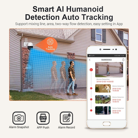 ESCAM QF518 5MP Smart WiFi IP Camera, Support AI Humanoid Detection / Auto Tracking / Dual Light Night Vision / Cloud Storage / Two Way Audio / TF Card, Plug:US Plug(White)