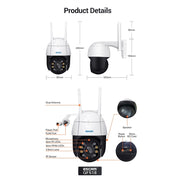ESCAM QF518 5MP Smart WiFi IP Camera, Support AI Humanoid Detection / Auto Tracking / Dual Light Night Vision / Cloud Storage / Two Way Audio / TF Card, Plug:US Plug(White)