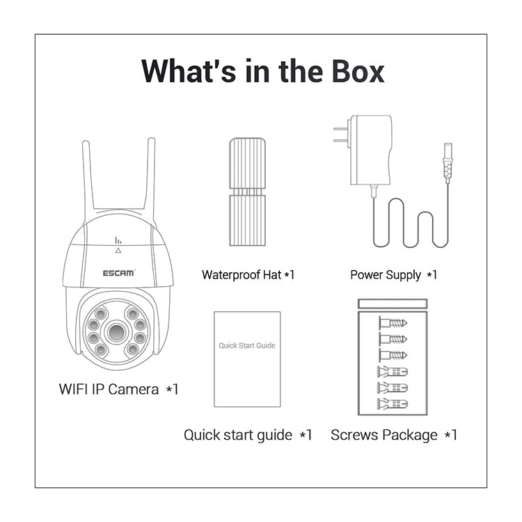 ESCAM QF518 5MP Smart WiFi IP Camera, Support AI Humanoid Detection / Auto Tracking / Dual Light Night Vision / Cloud Storage / Two Way Audio / TF Card, Plug:US Plug(White)
