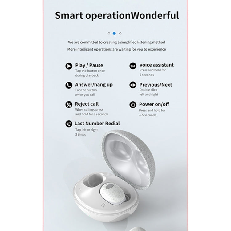 Calante T2S 5D Sound Effect Bluetooth 5.0 Wireless Bluetooth Earphone with Magnetic Charging Box, Support Call & Siri(White)