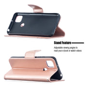 For Xiaomi Redmi 9C Two Butterflies Embossing Pattern Horizontal Flip Leather Case with Holder & Card Slot & Wallet & Lanyard(Rose Gold)