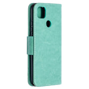 For Xiaomi Redmi 9C Two Butterflies Embossing Pattern Horizontal Flip Leather Case with Holder & Card Slot & Wallet & Lanyard(Green)
